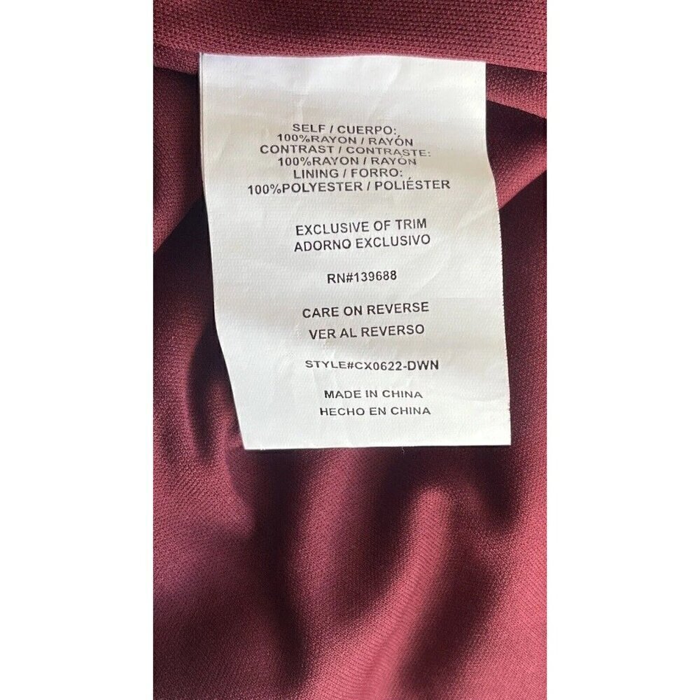 Taylor & Sage Womens Burgundy Stretch Off The Shoulder Wide Leg Jumpsuit Size S - Picture 4 of 14